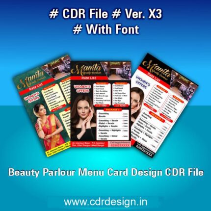 Beauty Parlour Menu Card Design CDR File