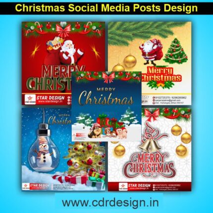 Christmas Social Media Posts Design CDR File