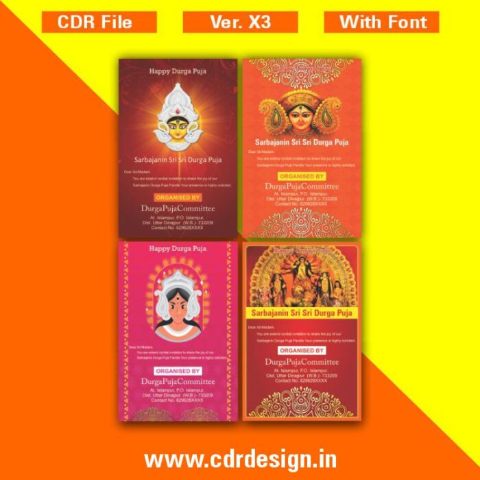 Durga Puja Invitation Card Design