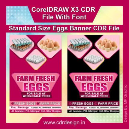 Eggs Shop Standard Size Banner CDR File