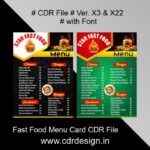Fast Food Menu Card CDR File