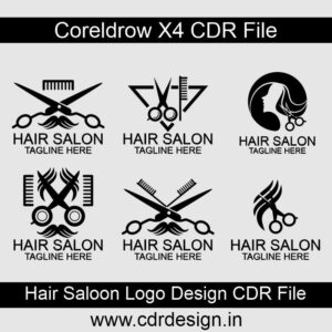 Hair Saloon Logo Design CDR File || Logo CDR File - cdrdesign.in