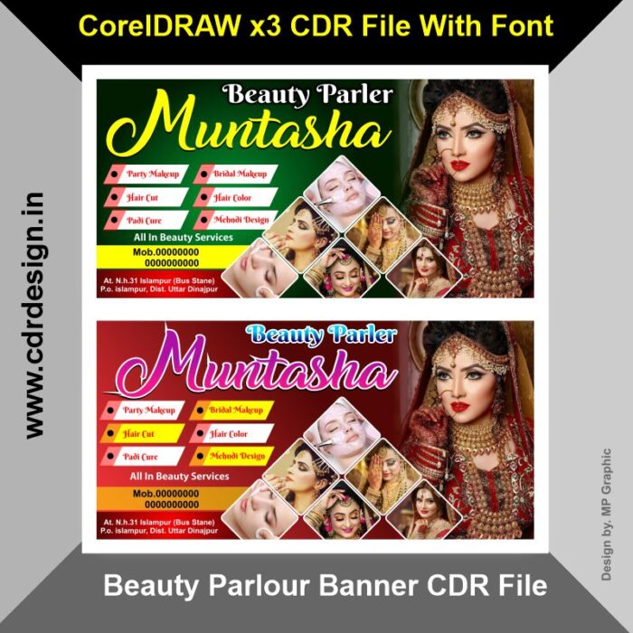Beauty Parlour Banner CDR File || Parlour Shop Flex Design CDR File