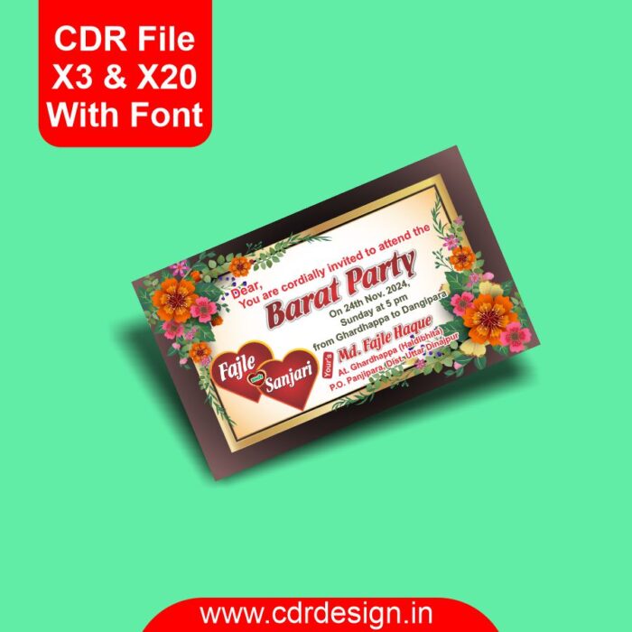 Barat Party Card Design