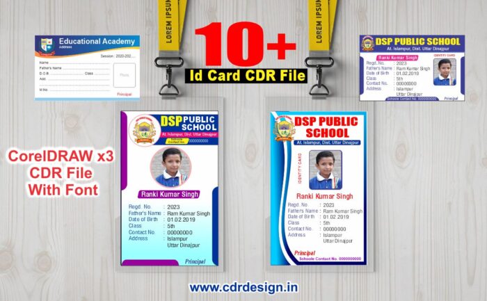 Id Card CDR File New Design || School Id Card 10 Design CDR File