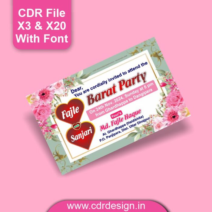 Latest Barat Card Design CDR File