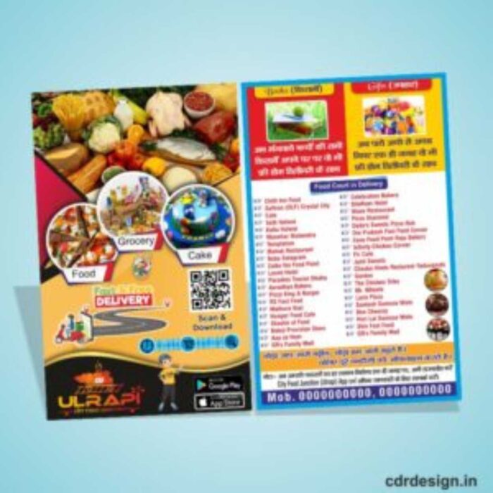 Food Delivery Poster Pamphlet Design CDR File