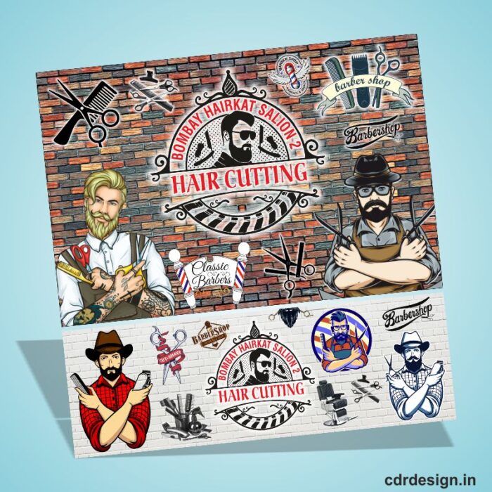 Hair Salon Shop Wall Banner Design Cdr File