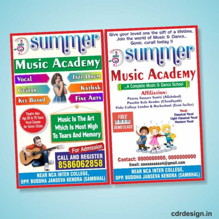 Music Classes Flyer Poster Design CDR File