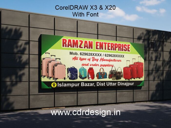 Bag Shop Banner Design CDR File