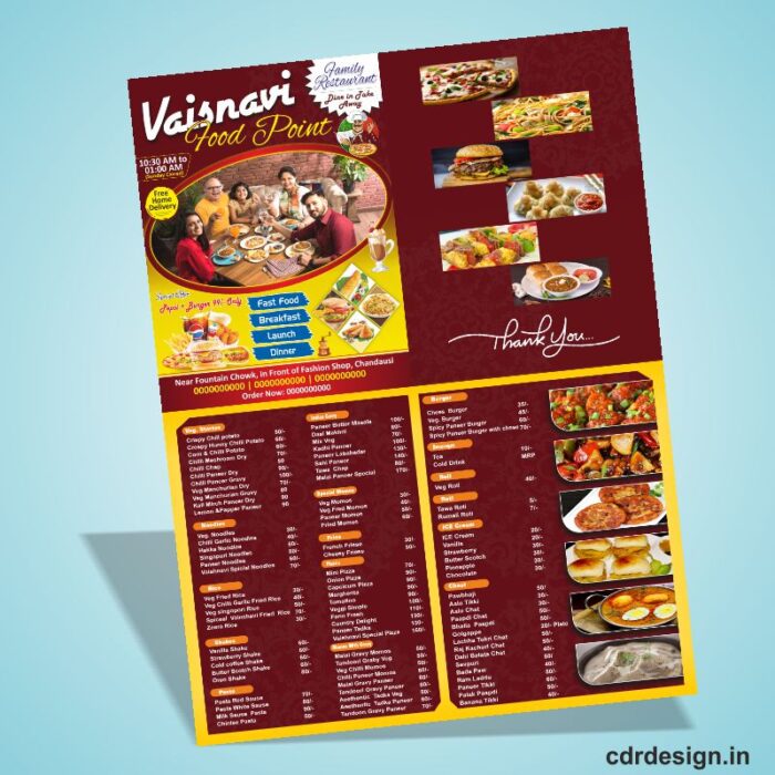 Hotel And Restaurants Menu Card Template CDR File