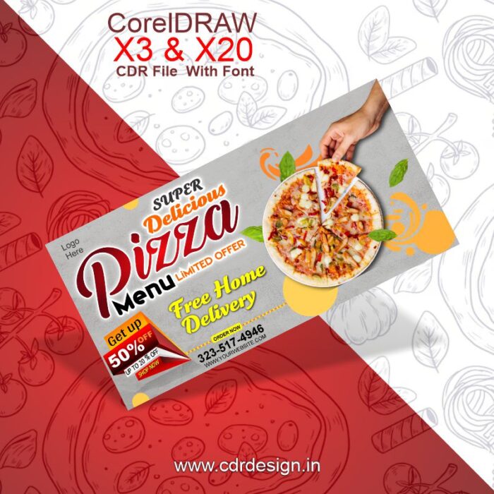 Pizza Shop Banner CDR File