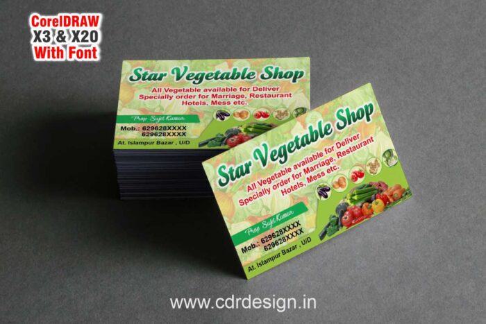 Vegetable Shop Visiting Card CDR File