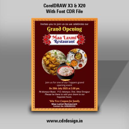 Hotel & Restaurant Opening Card CDR File