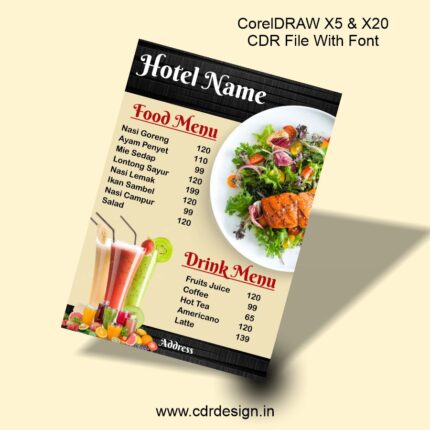 Menu Design For Restaurant CDR File