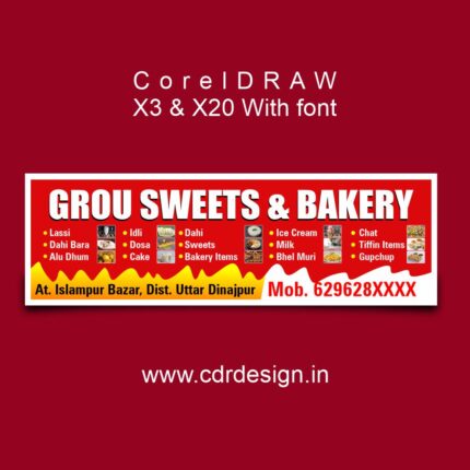Grou Sweets & Bakery Banner CDR File