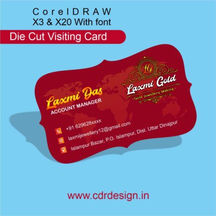 Jewellery Visiting Design CDR File \\ Die Cut Visiting Card Design CDR File