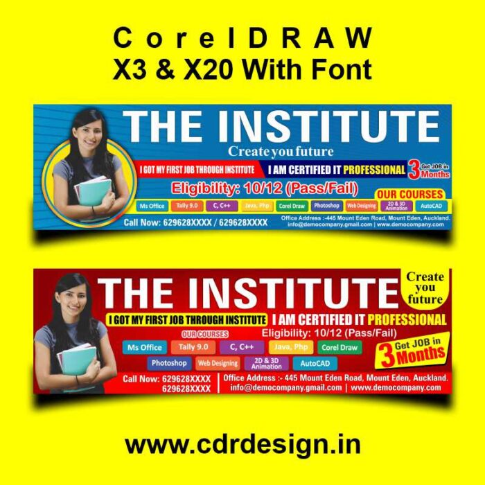 New Institute Banner & Flex Design CDR File