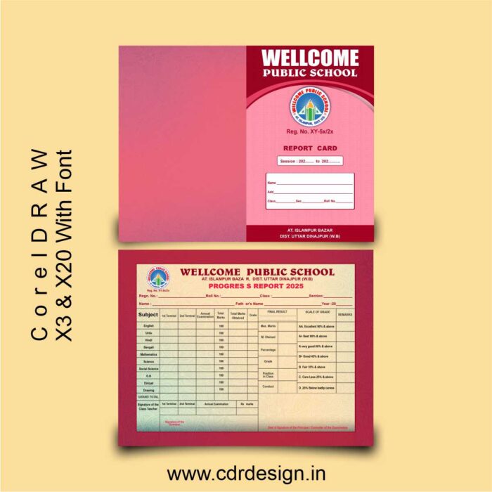 School Marksheet Design CDR File || Progress Report Card CDR File