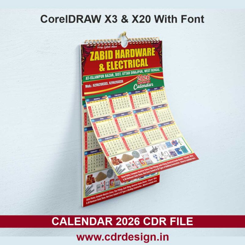 Calendar 2026 Design CDR File