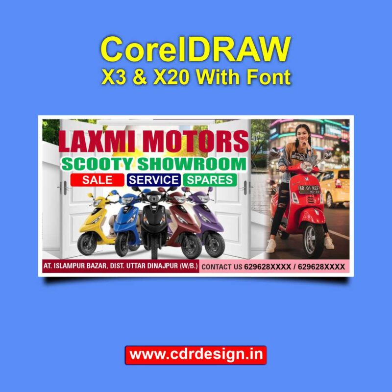 Scooty Showroom Banner Design CDR File