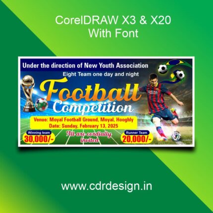 Football Tournament Banner Banner CDR File