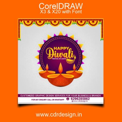 Happy Diwali Post Design CDR File