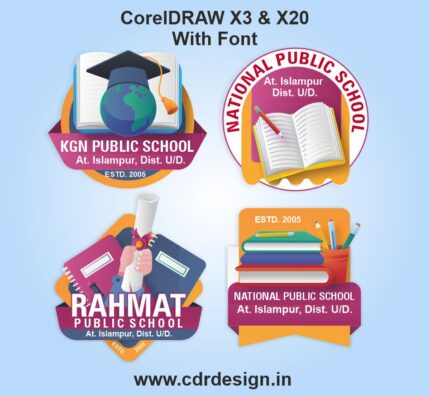 School Logo 4 Design CDR File