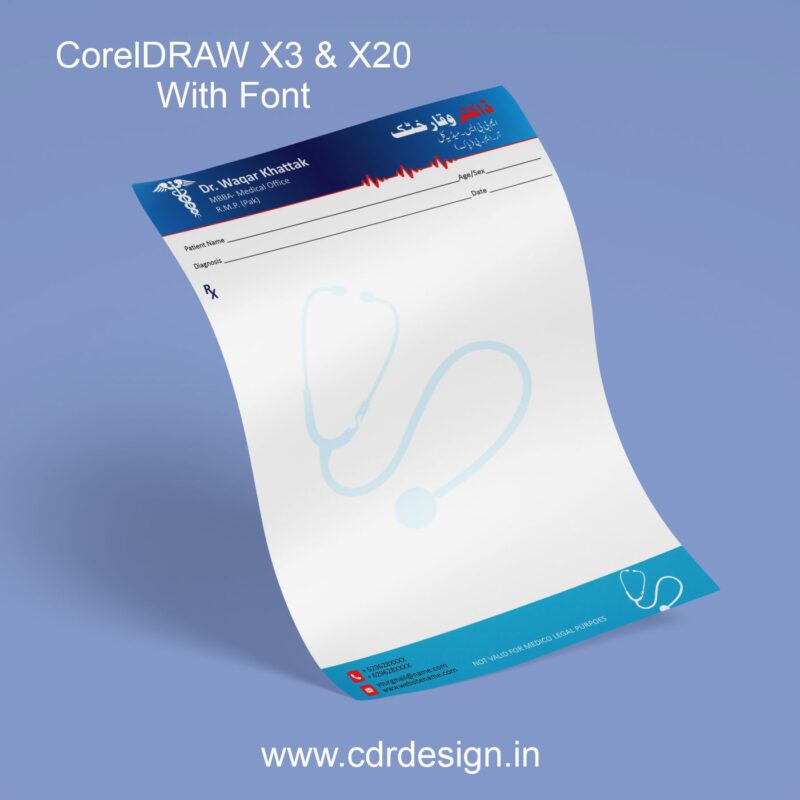 Doctor Prescription Pad Design CDR File