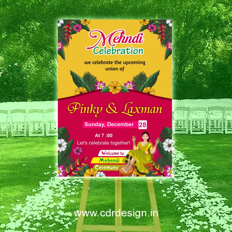 Mehndi Celebration Banner Design CDR File Mehndi Celebration Banner Design CDR File