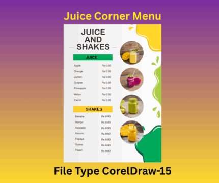 Juice Corner & Shake Menu CDR File