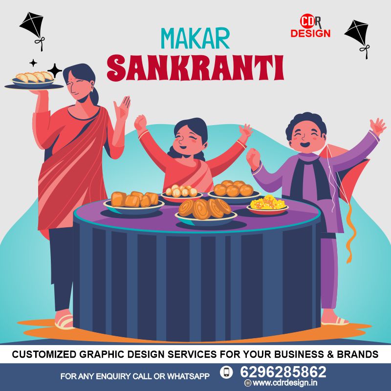 Makar Sankranti Celebration Social Media Post Design CDR File