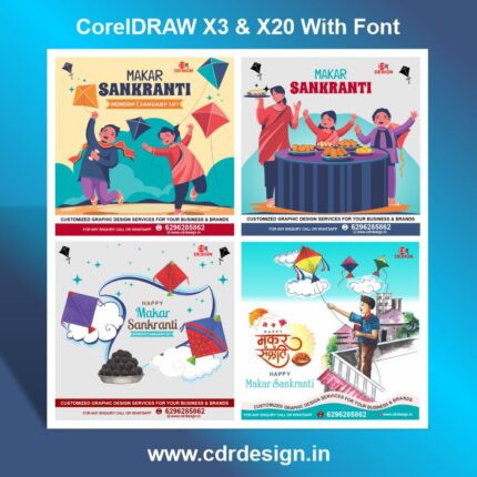 Makar Sankranti Celebration Social Media Post Design CDR File