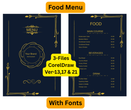 Menu Card Card Design CDR File