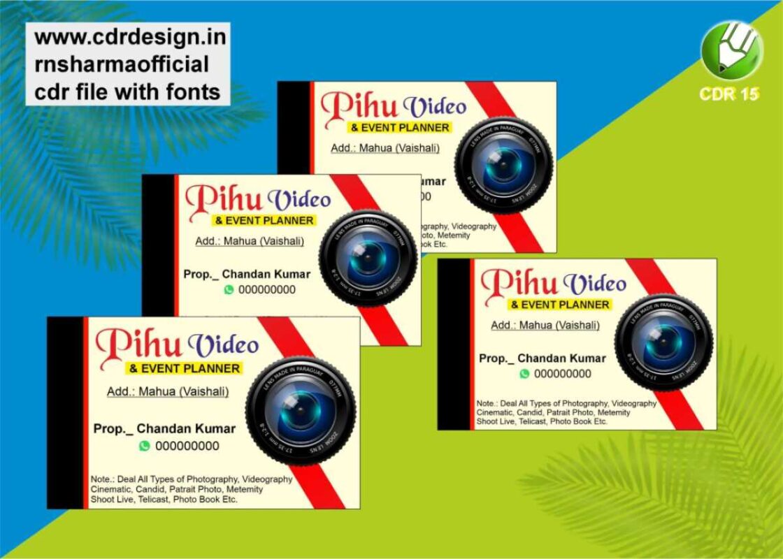 Photography & Videography Visiting Card CDR File