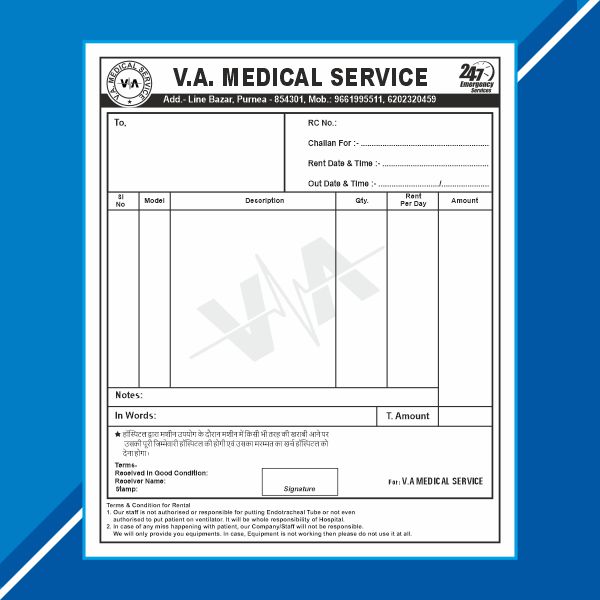 Medical Store Bill Book Design CDR File