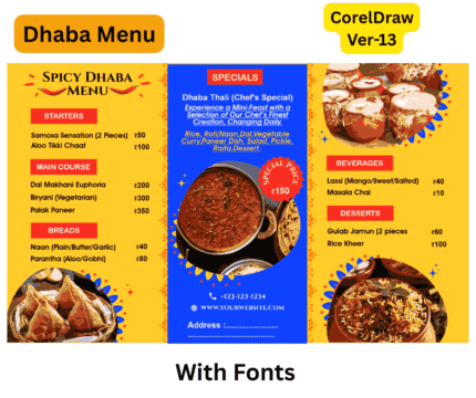 Dhaba Menu Card CDR File