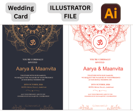 Colored Wedding Card Illustrator file