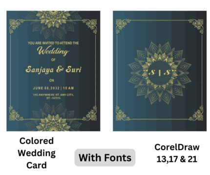 Colored Wedding Card CDR File