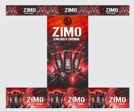 Zimo Energy Drink Display Tent Banner CDR File