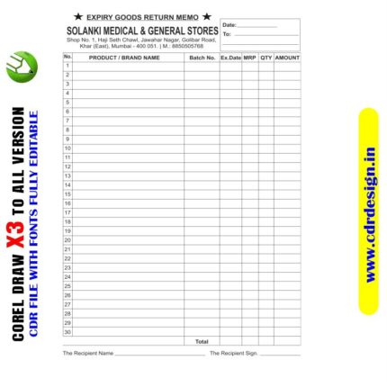 Letest New Medical Rasid Book Design CDR File