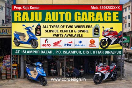 Auto Bike Garage Banner & Flex CDR File