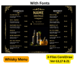 Whisky Cocktail Menu Card CDR File