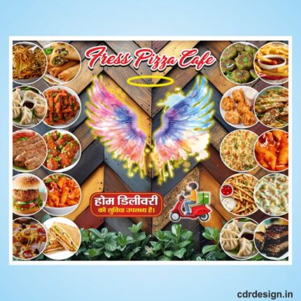 Restaurant wall wallpaper banner design cdr file