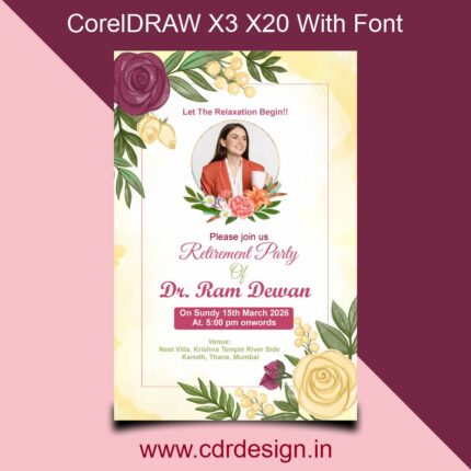 Retirement Party Invitation Card CDR file