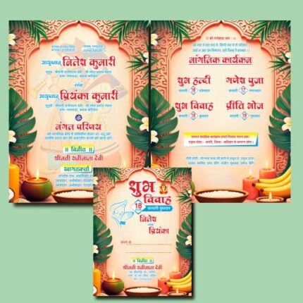 Multicolour Shadi Card Design CDR File