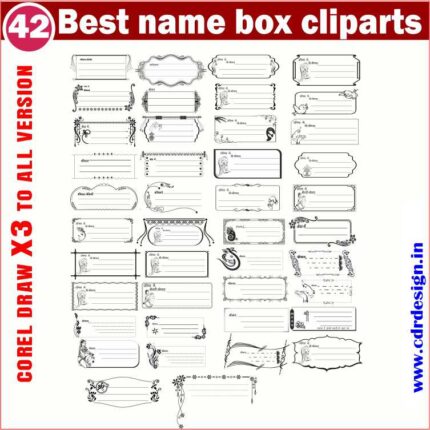 New Fancy Name Box Clipart Design Package