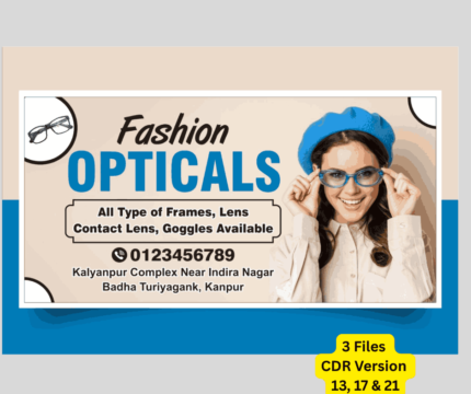 Opticals Shop Eye Care Clinic Flex Banner CDR File