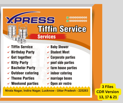 Lunch Dinner Tiffin Service Flex, Banner Flyer CDR File