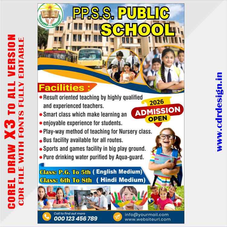 school 3 cd Latest And Best School Handbill & Pumplate Banner Design CDR File